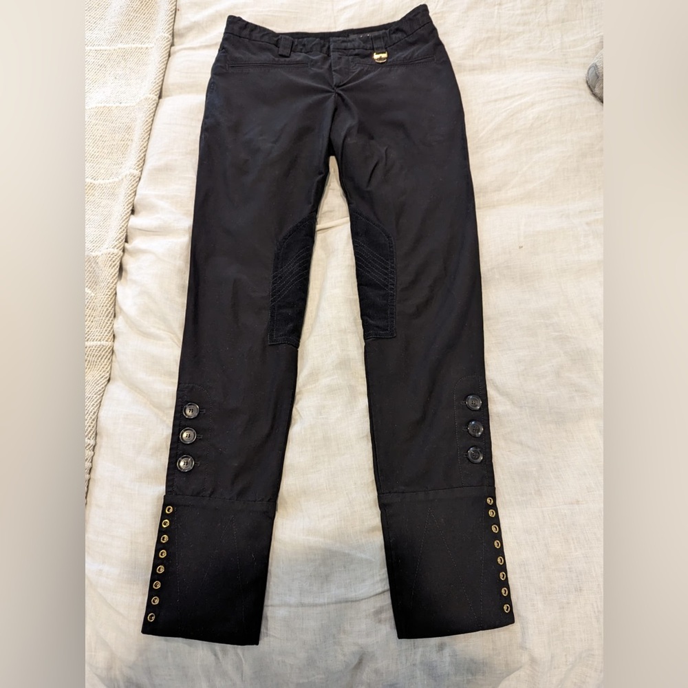 Gucci riding pants with gold button details
